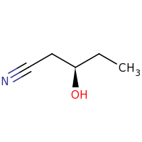 2d structure of (3R)-3-hydroxypentanenitrile