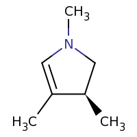2d structure of (3S)-1,3,4-trimethyl-2,3-dihydro-1H-pyrrole