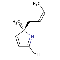 2d structure of (2R)-2-[(2Z)-but-2-en-1-yl]-2,5-dimethyl-2H-pyrrole