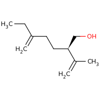 2d structure of (2R)-5-methylidene-2-(prop-1-en-2-yl)heptan-1-ol