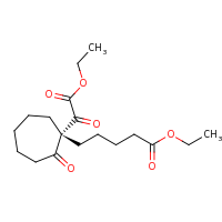 2d structure of ethyl 5-[(1R)-1-(2-ethoxy-2-oxoacetyl)-2-oxocycloheptyl]pentanoate