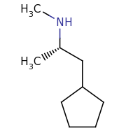 2d structure of [(2S)-1-cyclopentylpropan-2-yl](methyl)amine
