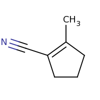 2d structure of 2-methylcyclopent-1-ene-1-carbonitrile