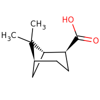 2d structure of (1S,2S,5S)-6,6-dimethylbicyclo[3.1.1]heptane-2-carboxylic acid