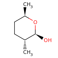 2d structure of (2R,3R,6R)-3,6-dimethyloxan-2-ol