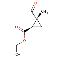 2d structure of ethyl (1R,2R)-2-formyl-2-methylcyclopropane-1-carboxylate