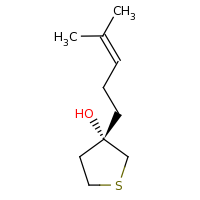 2d structure of (3S)-3-(4-methylpent-3-en-1-yl)thiolan-3-ol