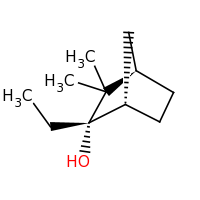 2d structure of (1S,2S,4R)-2-ethyl-3,3-dimethylbicyclo[2.2.1]heptan-2-ol