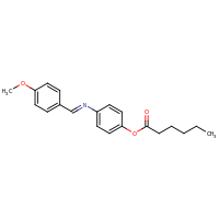 2d structure of 4-[(E)-[(4-methoxyphenyl)methylidene]amino]phenyl hexanoate