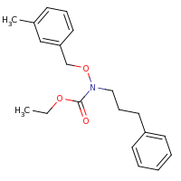 2d structure of ethyl N-[(3-methylphenyl)methoxy]-N-(3-phenylpropyl)carbamate