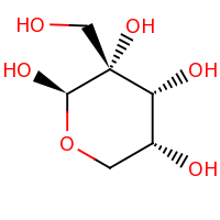 2d structure of (2R,3R,4R,5R)-3-(hydroxymethyl)oxane-2,3,4,5-tetrol