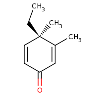 2d structure of (4R)-4-ethyl-3,4-dimethylcyclohexa-2,5-dien-1-one