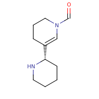 2d structure of 5-[(2S)-piperidin-2-yl]-1,2,3,4-tetrahydropyridine-1-carbaldehyde