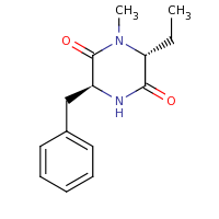 2d structure of (3S,6R)-3-benzyl-6-ethyl-1-methylpiperazine-2,5-dione