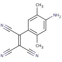 2d structure of 1-(4-amino-2,5-dimethylphenyl)eth-1-ene-1,2,2-tricarbonitrile
