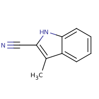 2d structure of 3-methyl-1H-indole-2-carbonitrile
