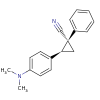 2d structure of (1R,2S)-2-[4-(dimethylamino)phenyl]-1-phenylcyclopropane-1-carbonitrile