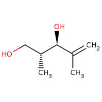 2d structure of (2R,3R)-2,4-dimethylpent-4-ene-1,3-diol