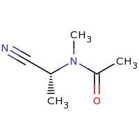 2d structure of N-[(1R)-1-cyanoethyl]-N-methylacetamide