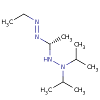 2d structure of (E)-[(1R)-1-[2,2-bis(propan-2-yl)hydrazin-1-yl]ethyl](ethyl)diazene