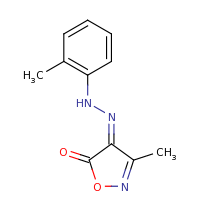 2d structure of (4Z)-3-methyl-4-[2-(2-methylphenyl)hydrazin-1-ylidene]-4,5-dihydro-1,2-oxazol-5-one