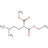 2d structure of 1-ethyl 3-methyl (2R)-2-(3-methylbutyl)propanedioate