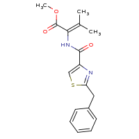 2d structure of methyl 2-[(2-benzyl-1,3-thiazol-4-yl)formamido]-3-methylbut-2-enoate
