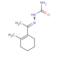 2d structure of {[1-(2-methylcyclohex-1-en-1-yl)ethylidene]amino}urea