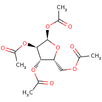 2d structure of [(2R,3S,4R,5R)-3,4,5-tris(acetyloxy)oxolan-2-yl]methyl acetate