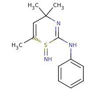 2d structure of (1R)-1-imino-4,4,6-trimethyl-N-phenyl-4H-1$l^{4},3-thiazin-2-amine