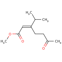 2d structure of methyl (2E)-6-oxo-3-(propan-2-yl)hept-2-enoate
