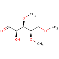 2d structure of (2R,3R,4R)-2-hydroxy-3,4,5-trimethoxypentanal