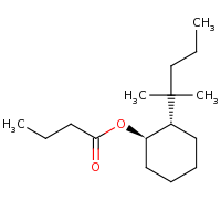 2d structure of (1R,2S)-2-(2-methylpentan-2-yl)cyclohexyl butanoate