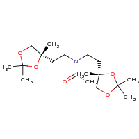 2d structure of N,N-bis({2-[(4S)-2,2,4-trimethyl-1,3-dioxolan-4-yl]ethyl})acetamide