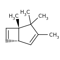 2d structure of (1S,5S)-3,4,4,5-tetramethylbicyclo[3.2.0]hepta-2,6-diene