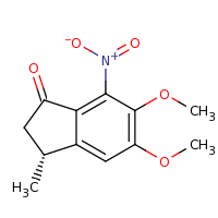 2d structure of (3R)-5,6-dimethoxy-3-methyl-7-nitro-2,3-dihydro-1H-inden-1-one