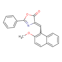 2d structure of 4-[(2-methoxynaphthalen-1-yl)methylidene]-2-phenyl-4,5-dihydro-1,3-oxazol-5-one