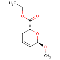 2d structure of ethyl (2R,6R)-6-methoxy-3,6-dihydro-2H-pyran-2-carboxylate