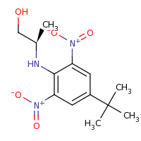2d structure of (2R)-2-[(4-tert-butyl-2,6-dinitrophenyl)amino]propan-1-ol