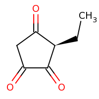 2d structure of (3R)-3-ethylcyclopentane-1,2,4-trione