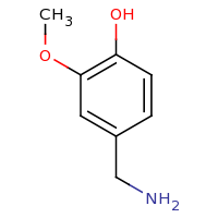 2d structure of 4-(aminomethyl)-2-methoxyphenol