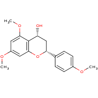 2d structure of (2R,4R)-5,7-dimethoxy-2-(4-methoxyphenyl)-3,4-dihydro-2H-1-benzopyran-4-ol