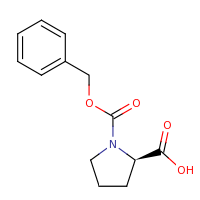 2d structure of (2R)-1-[(benzyloxy)carbonyl]pyrrolidine-2-carboxylic acid