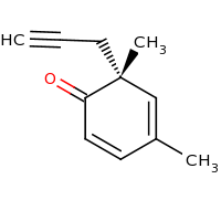 2d structure of (6R)-4,6-dimethyl-6-(prop-2-yn-1-yl)cyclohexa-2,4-dien-1-one