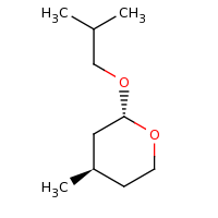 2d structure of (2S,4R)-4-methyl-2-(2-methylpropoxy)oxane