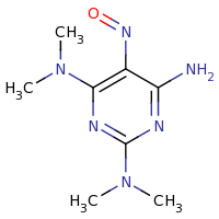 2d structure of 2-N,2-N,4-N,4-N-tetramethyl-5-nitrosopyrimidine-2,4,6-triamine