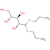 2d structure of (2R,3R,4R)-5,5-bis(propylsulfanyl)pentane-1,2,3,4-tetrol