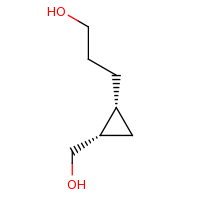 2d structure of 3-[(1R,2S)-2-(hydroxymethyl)cyclopropyl]propan-1-ol