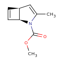 2d structure of methyl (1S,5S)-3-methyl-2-azabicyclo[3.2.0]hepta-3,6-diene-2-carboxylate
