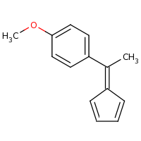2d structure of 1-[1-(cyclopenta-2,4-dien-1-ylidene)ethyl]-4-methoxybenzene